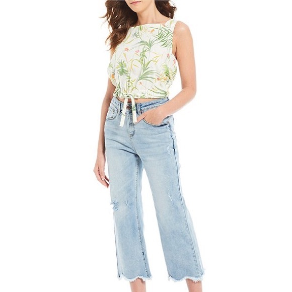 A Loves A Floral Print Tie Waist Square Medium - Picture 3 of 6